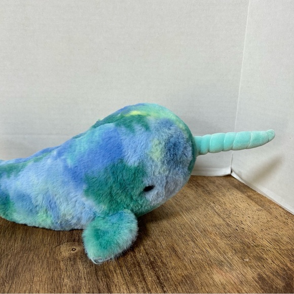Douglas Ned Blue Green Narwhal 16" Plush Stuffed Animal Cuddle Toy Tie Dye 2023 - Picture 3 of 11